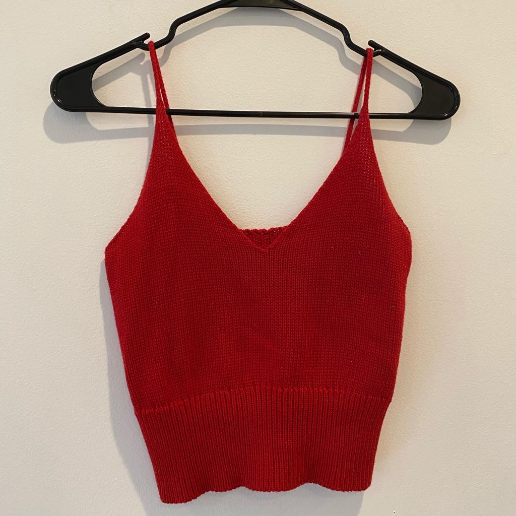 Red Knitted Tank Top